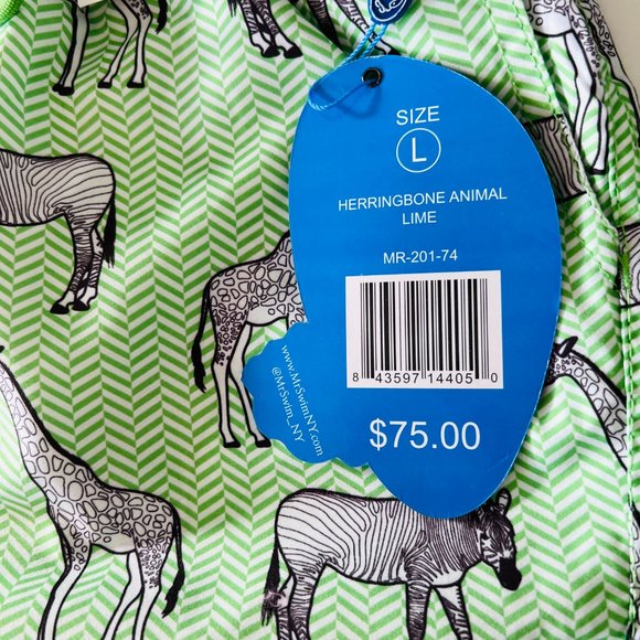 MR.SWIM Men's Swimming Short/Trunks "Herringbone Animal" NWT Size Large - Picture 4 of 7